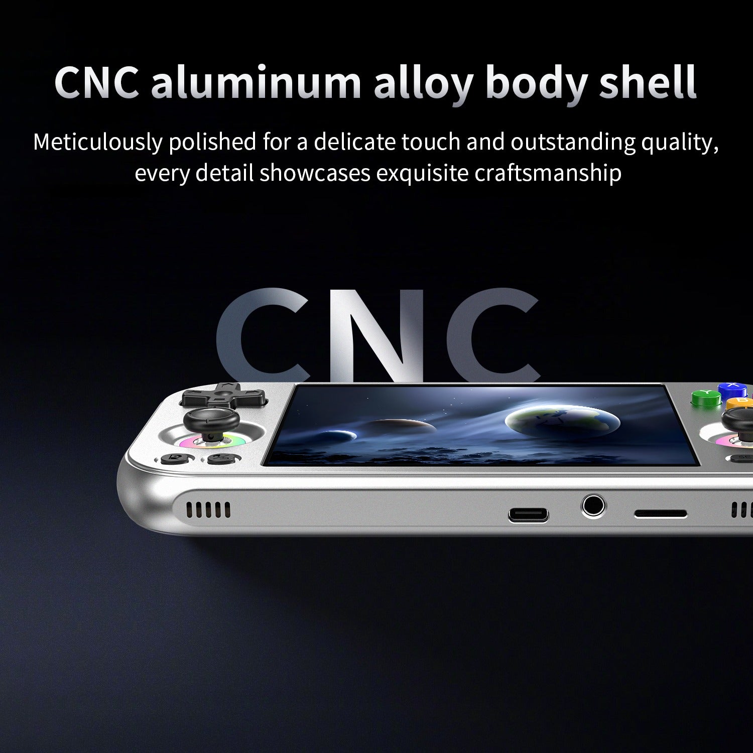 ANBERNIC RG477M Aluminum Alloy Android Game Console 4.7-inch Android 14 Dimensity 8300 Processor Supports dual screen display for NDS and 3DS games Free silicone protective case