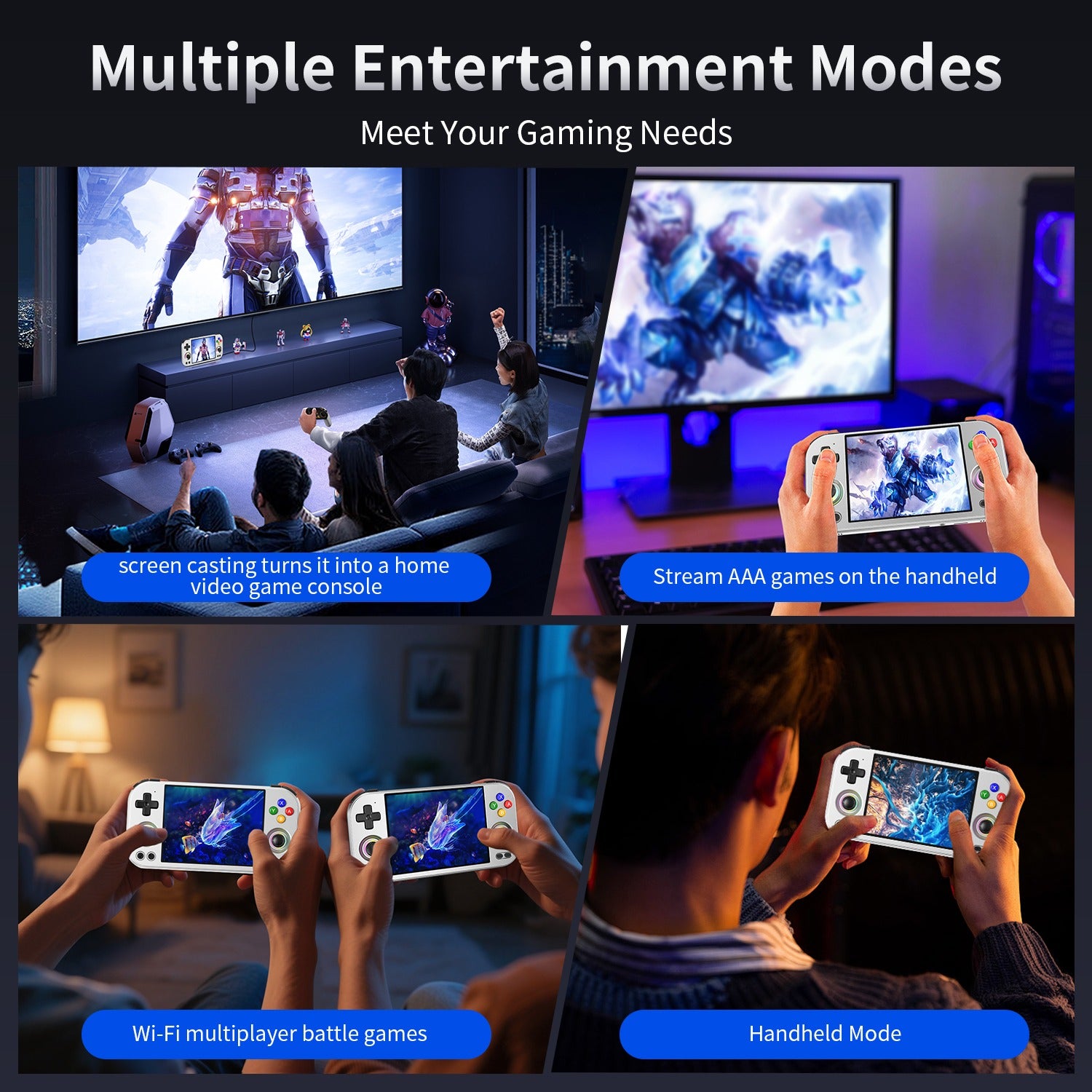 ANBERNIC RG477M Aluminum Alloy Android Game Console 4.7-inch Android 14 Dimensity 8300 Processor Supports dual screen display for NDS and 3DS games Free silicone protective case